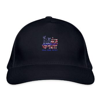 Honorer, servir, protéger, États-Unis, colombes, Amérique, ligne bleue - Casquette classique bio - marine - Devant
