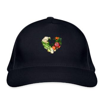 heart, vegetables, vegetable heart, colorful, leek, kitchen - Organic Baseball Cap - navy - Front