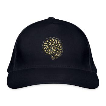 Damask Ornament Snail - Organic Baseball Cap - navy - Front