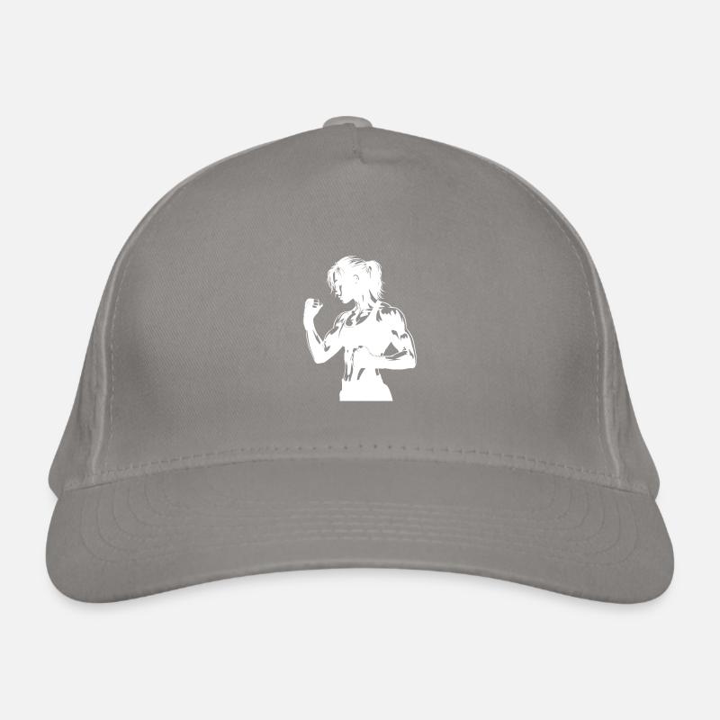 Muscular boxer in shadow style strong expression Organic Baseball Cap