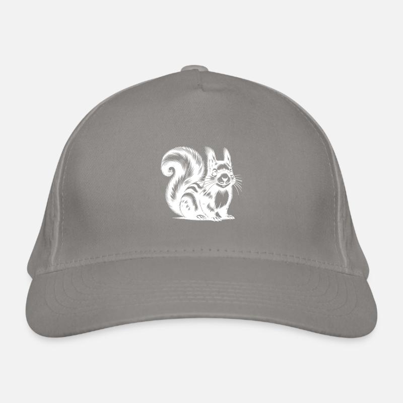 Putziges Kinder Eichhörnchen Tusche Zeichnung Bio-Baseballkappe