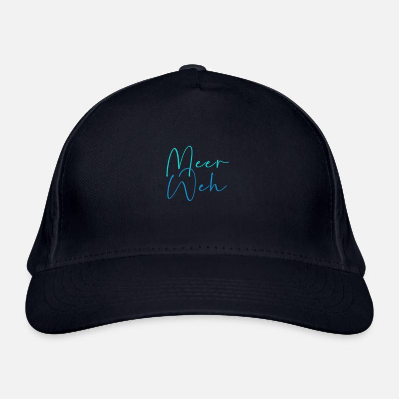 meerweh,meerweh,fernweh,blau,schrift - Bio-Baseballkappe - Navy
