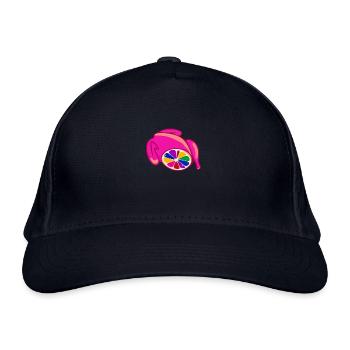 chicken, chicken, pink chicken,comic,LGBT - Organic Baseball Cap - navy - Front