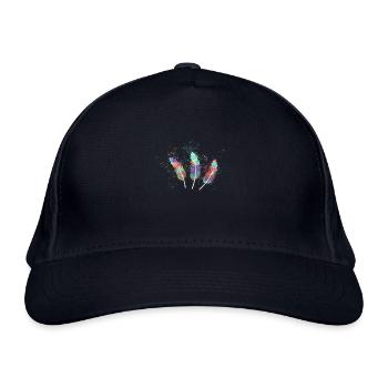 feathers,colorful,feather,graffiti - Organic Baseball Cap - navy - Front