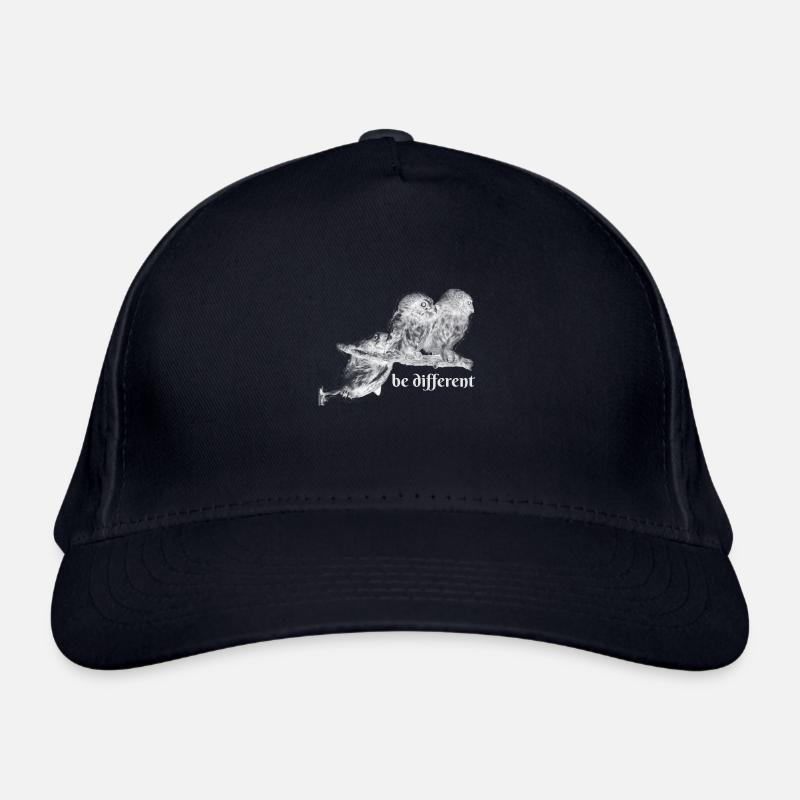 Eule,be different, Eulen, Äste, tollpatschig - Bio-Baseballkappe - Navy