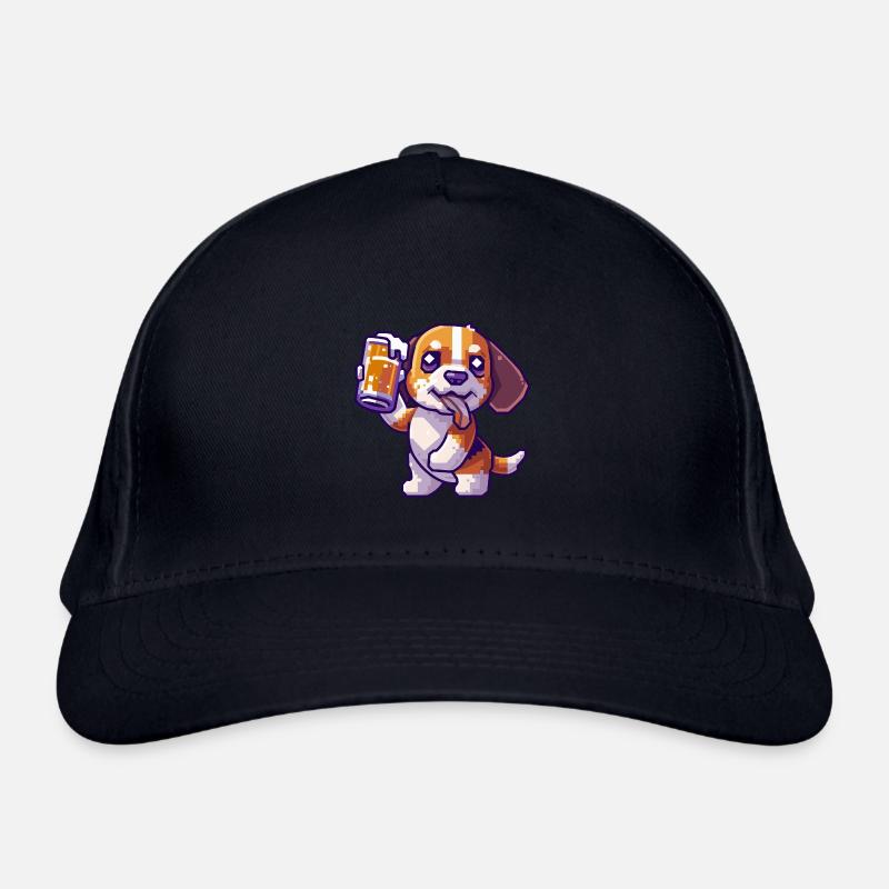 Beagle Dogs Pixel Beer Organic Baseball Cap