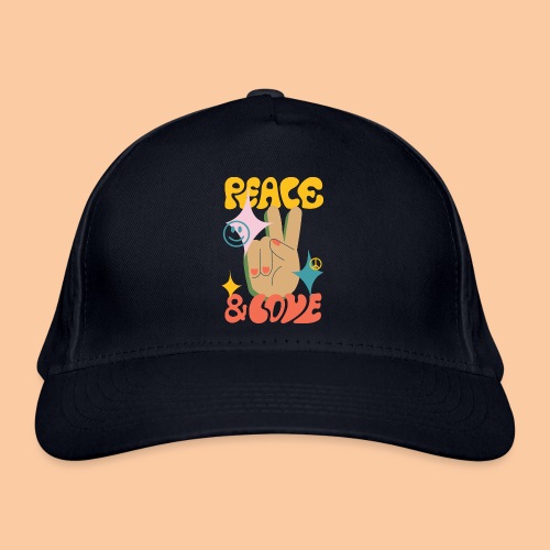 Peace, love and the fingers to the peace sign - Organic Baseball Cap