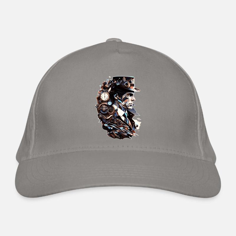Steampunk and technology as a vintage time machine Organic Baseball Cap
