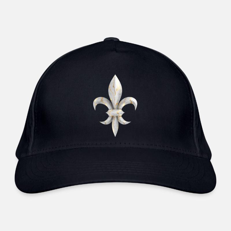 Fleur de Lys / Fleur de Lis Marmor mit Goldadern Bio-Baseballkappe