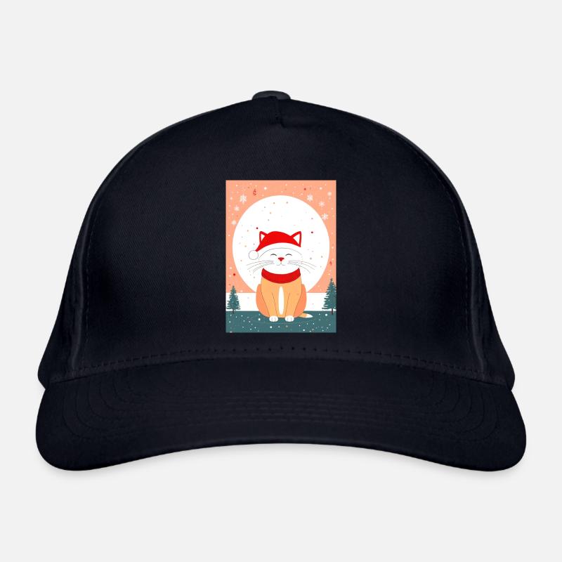 Chat mignon Noël - Casquette classique bio - marine