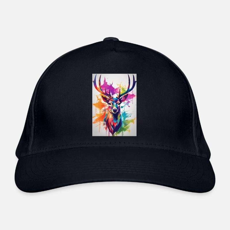 Crâne de cerf coloré - Casquette classique bio - marine