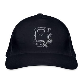 Toast mit Skateboard - Bio-Baseballkappe - Navy - Vorne