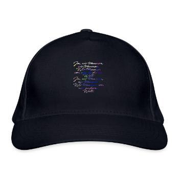 wir träumen von 'ner anderen Welt,typo - Bio-Baseballkappe - Navy - Vorne