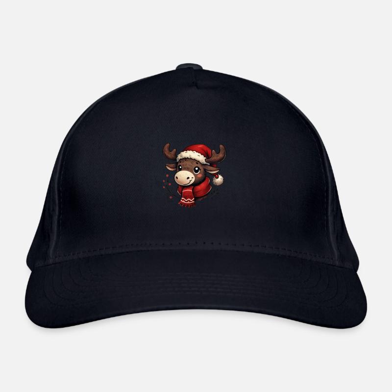 Süßes Rentier Mit Weihnachtsmütze Bio-Baseballkappe