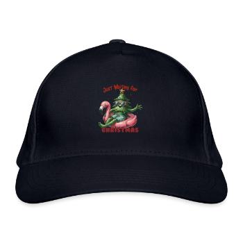 Entspannt Warten Auf Weihnachten Mit Flamingo - Bio-Baseballkappe - Navy - Vorne