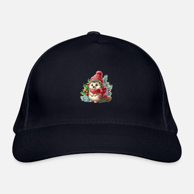 Mignon hérisson d’hiver avec chapeau et écharpe Casquette classique bio