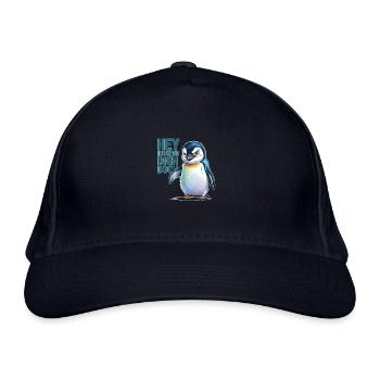 Hey Ich Kenn Dich Doch Pinguin Illustration - Bio-Baseballkappe - Navy - Vorne