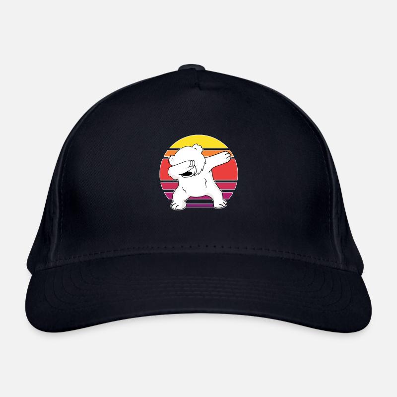 dab dabbing polar bear cool bear climate polar bear art - Organic Baseball Cap - navy
