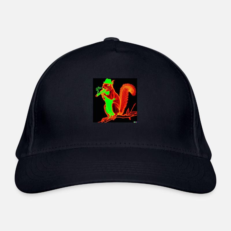 Neon Eichhörnchen 2 - Bio-Baseballkappe - Navy