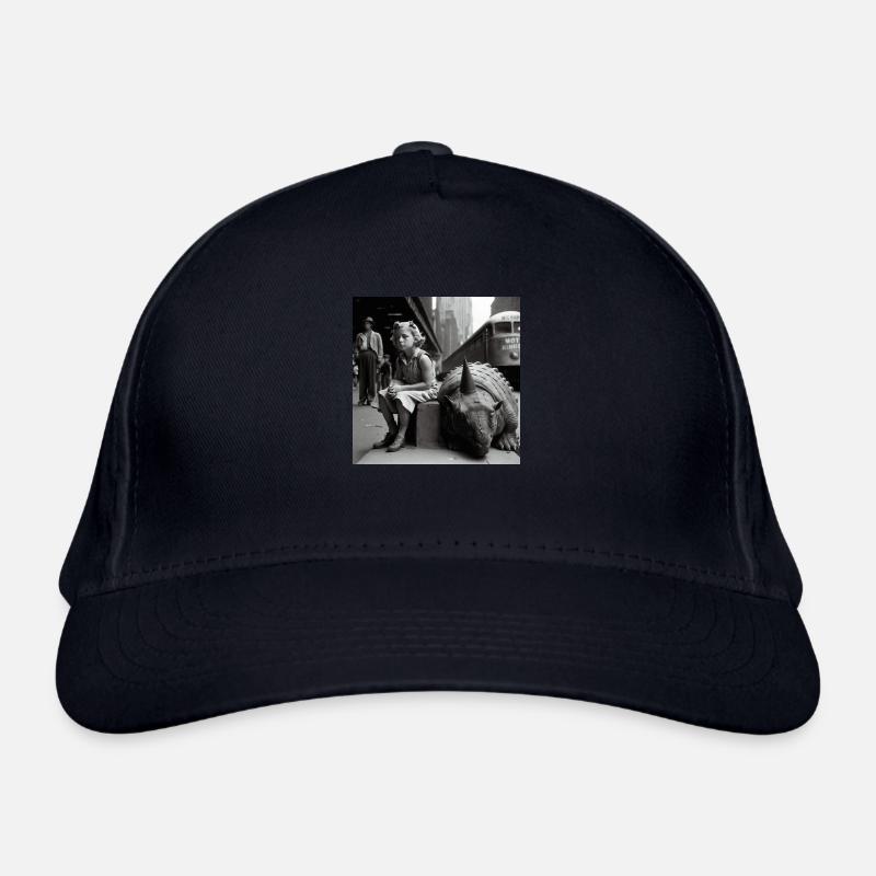 L’enfant est assis à côté de Dino - Casquette classique bio - marine