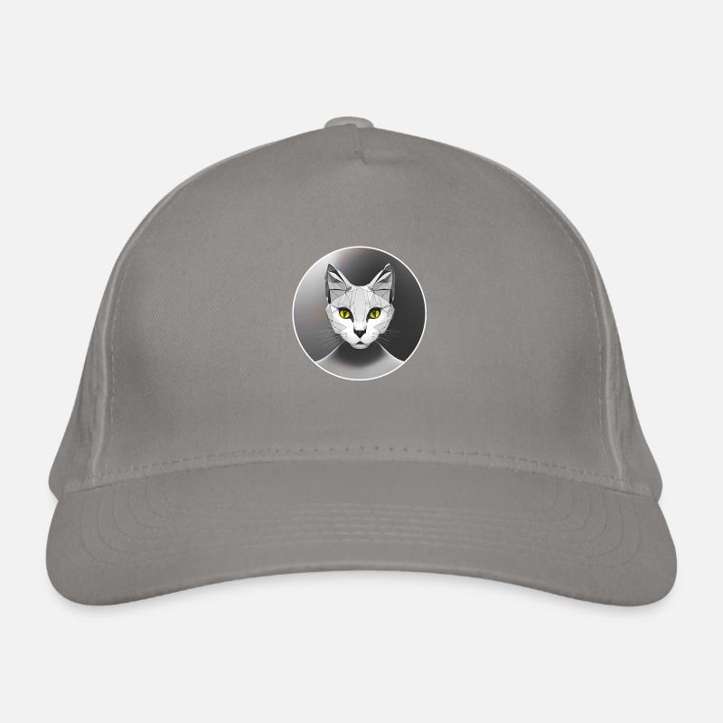 Cat as graphic Low Poly Art Circle noir et blanc Casquette classique bio