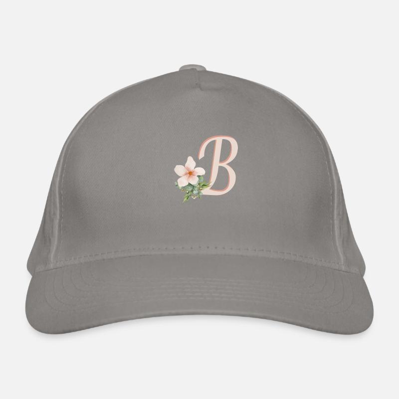 Buchstabe B mit Blume Bio-Baseballkappe