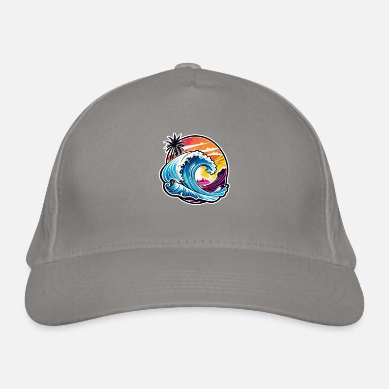 Surfing Beach Palm Tree Sunshine Holidays Organic Baseball Cap