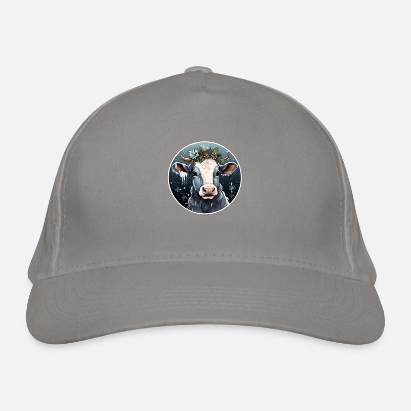 Vache de Noël givrée Casquette classique bio