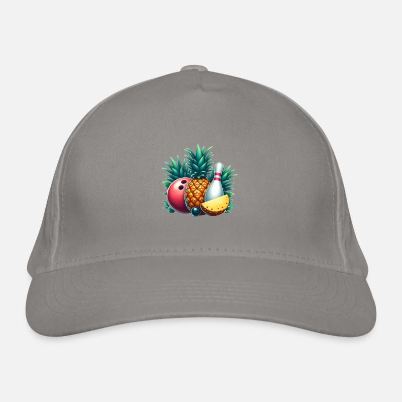 Bowlingkugel und Ananas Bio-Baseballkappe