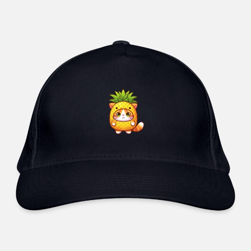 Cute Cat in Pineapple Costume Organic Baseball Cap