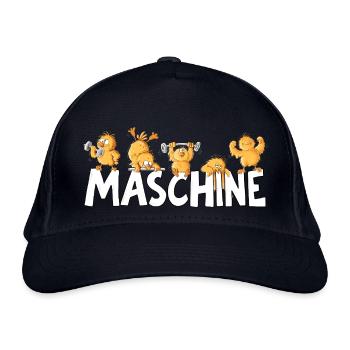 Maschine Küken Workout Fitness Kraftsport Humor - Bio-Baseballkappe - Navy - Vorne