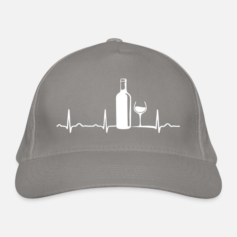 ECG HEARTLINE WINE / WINE BOTTLE / WEINGLAS White Organic Baseball Cap