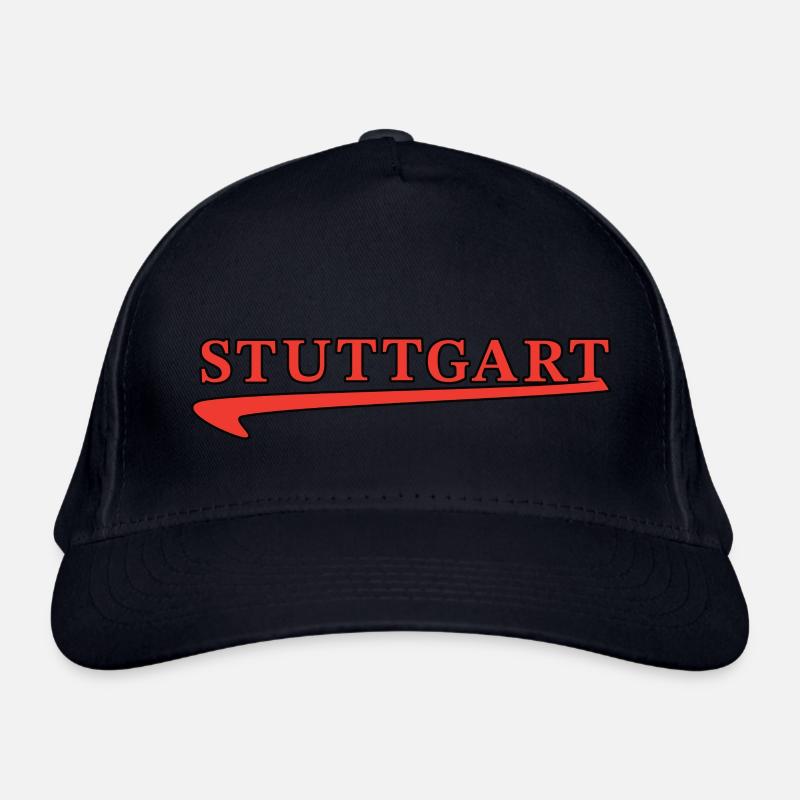 Stuttgart lettering with red underscore Organic Baseball Cap