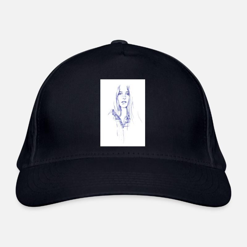 Affiche d'art - modèle avec dessin de taches de rousseur Casquette classique bio