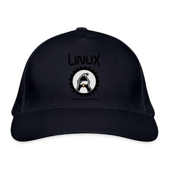 linux tut was es soll - Bio-Baseballkappe - Navy - Vorne