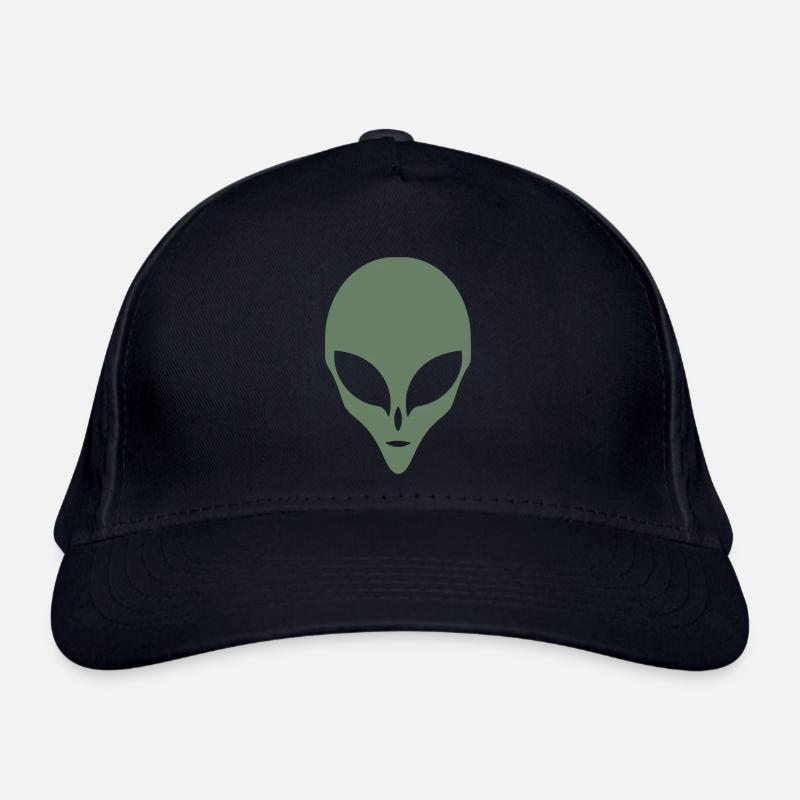 Alien Silhouette Kopf Gesicht Bio-Baseballkappe