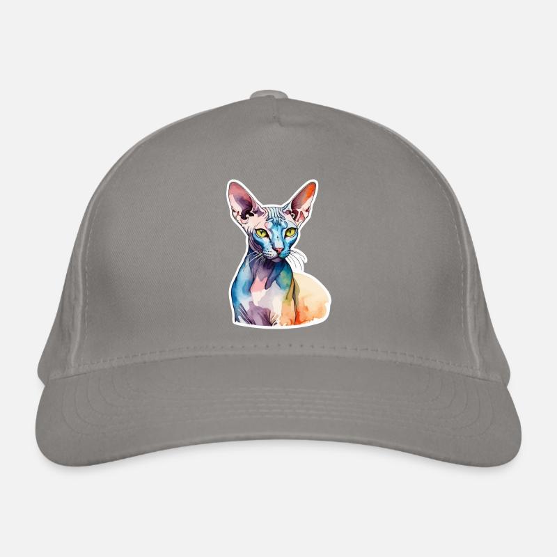 Sphynx Chat Aquarelles Casquette classique bio