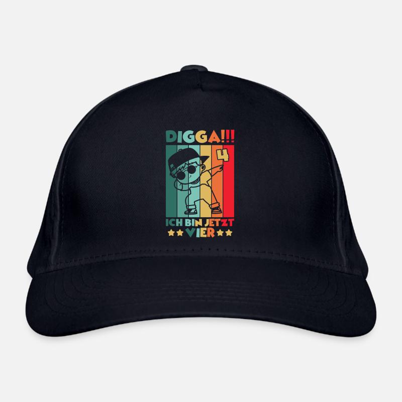 Digga Ich Bin 4 Jahre 4 Geburtstag Dabbing Junge - Bio-Baseballkappe - Navy