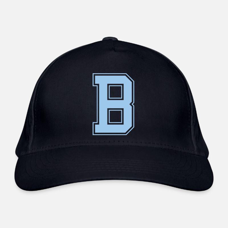 Monogramme Bleu clair Initial Varsity College B Casquette classique bio