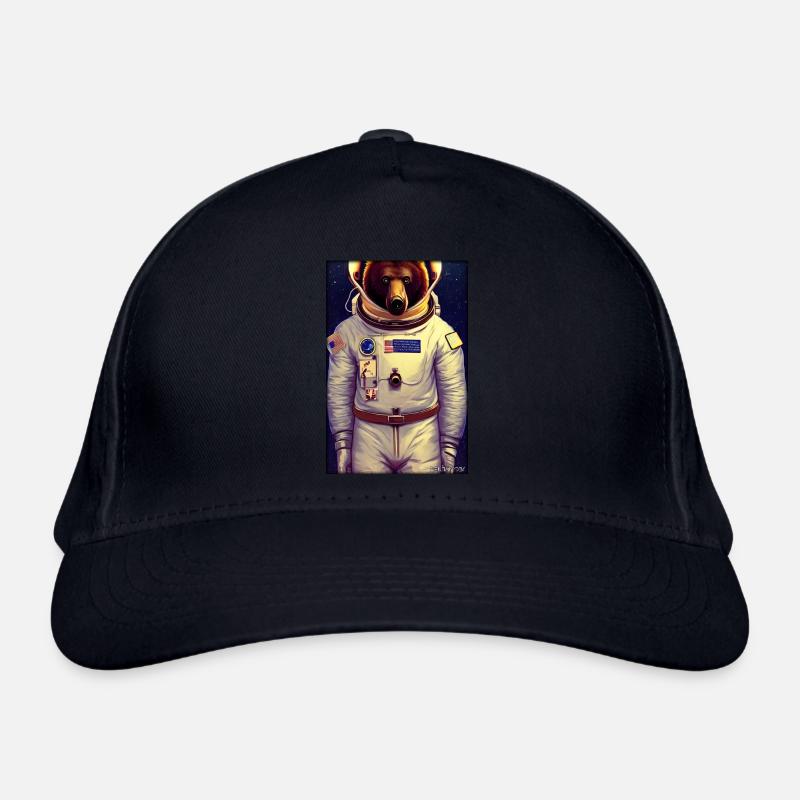 Bear Wildlife Astronaut Future Sci-Fi Technology Organic Baseball Cap