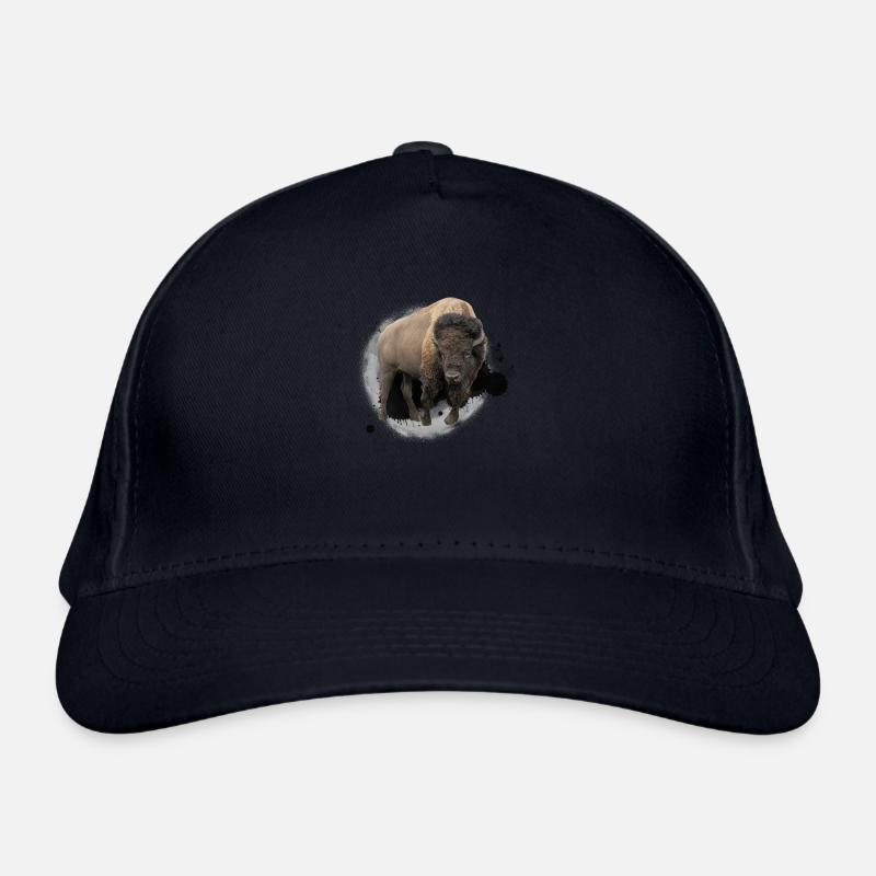Bison Büffel Rind Design Illustration Geschenk Bio-Baseballkappe