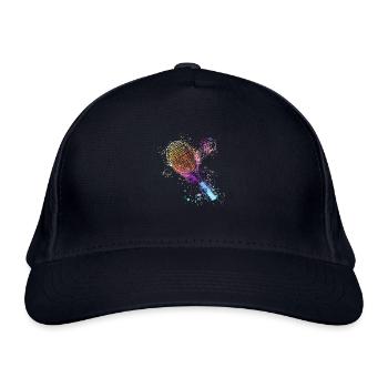 tennis,racket,ball,graffiti,blue,painting,colorful - Organic Baseball Cap - navy - Front