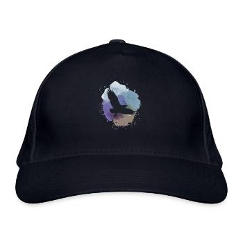 eagle,painting,grey,,flies,bird,blue,mountains - Organic Baseball Cap - navy - Front