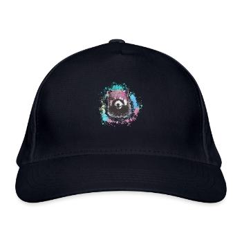 Panda roux, graffiti, peinture, ours panda, ours, coloré - Casquette classique bio - marine - Devant
