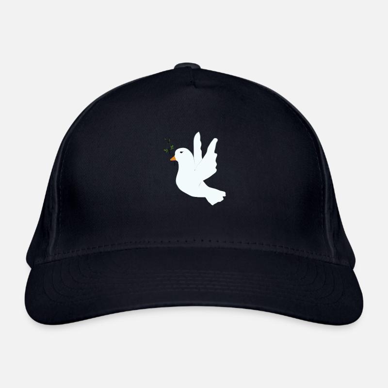 Friedenstaube mit Ölzweig - Bio-Baseballkappe - Navy