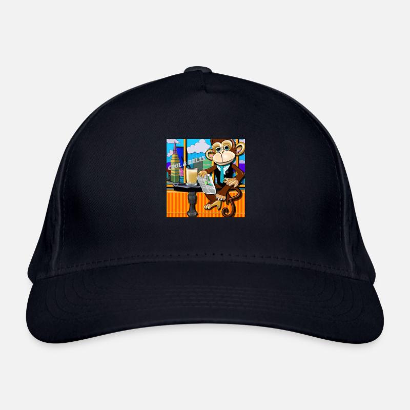Chilliger Affe im Cafe Geschenk Bio-Baseballkappe