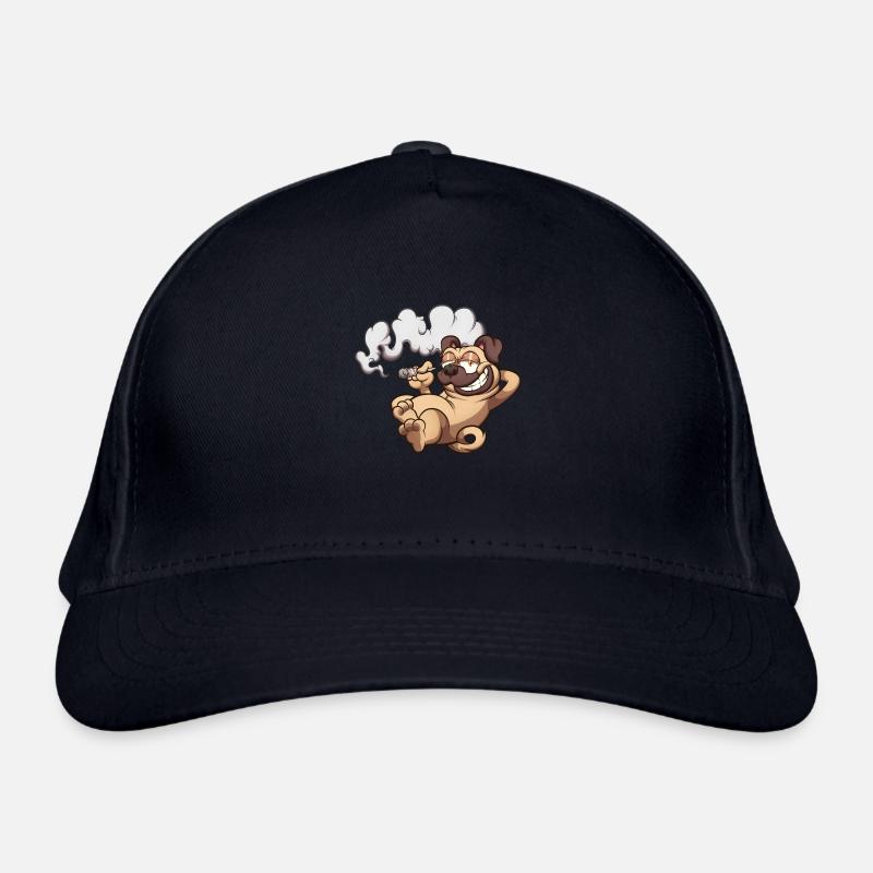 Pug Smoking A Joint Organic Baseball Cap