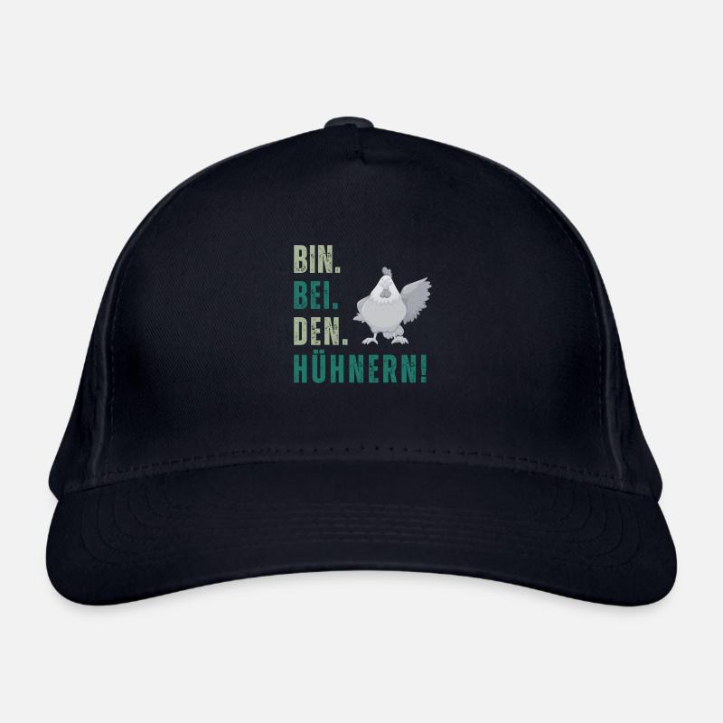 Bin bei den Hühnern - Bio-Baseballkappe - Navy