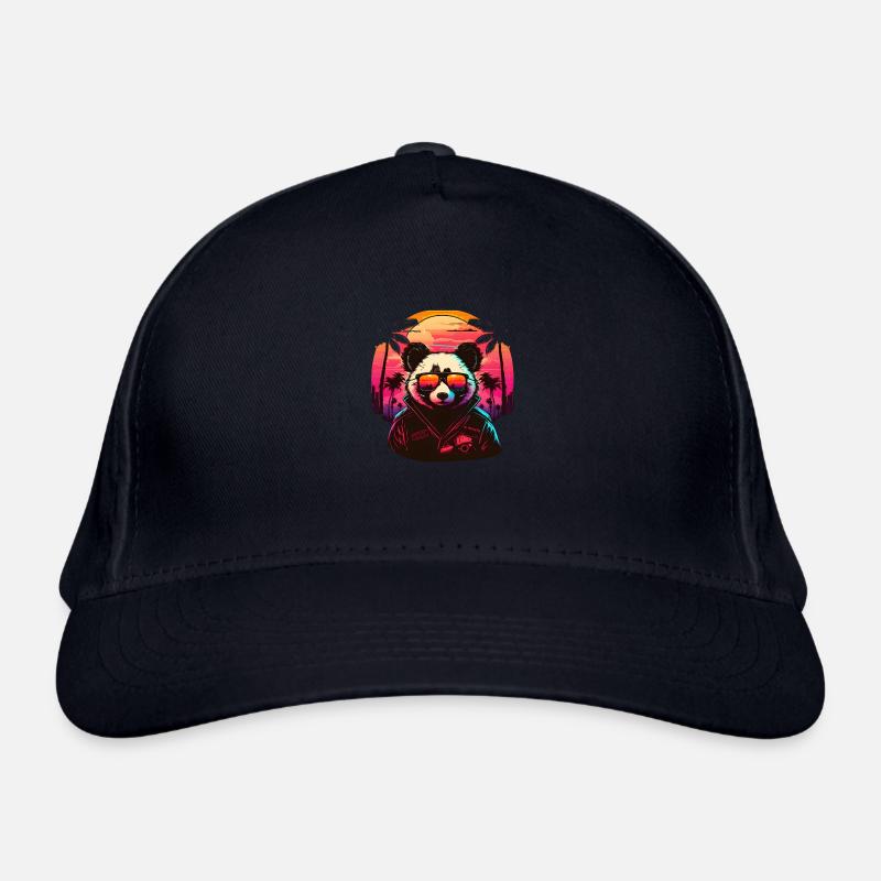 Synthwave Panda Sunset Casquette classique bio