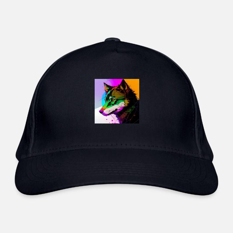 Ein bunter Wolf Bio-Baseballkappe